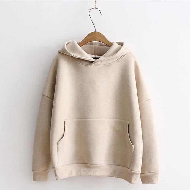 Sweat à capuche en daim