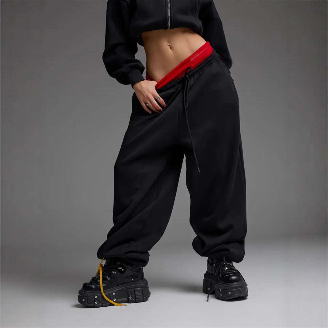 Pantalons de survêtement décontractés à jambe droite large