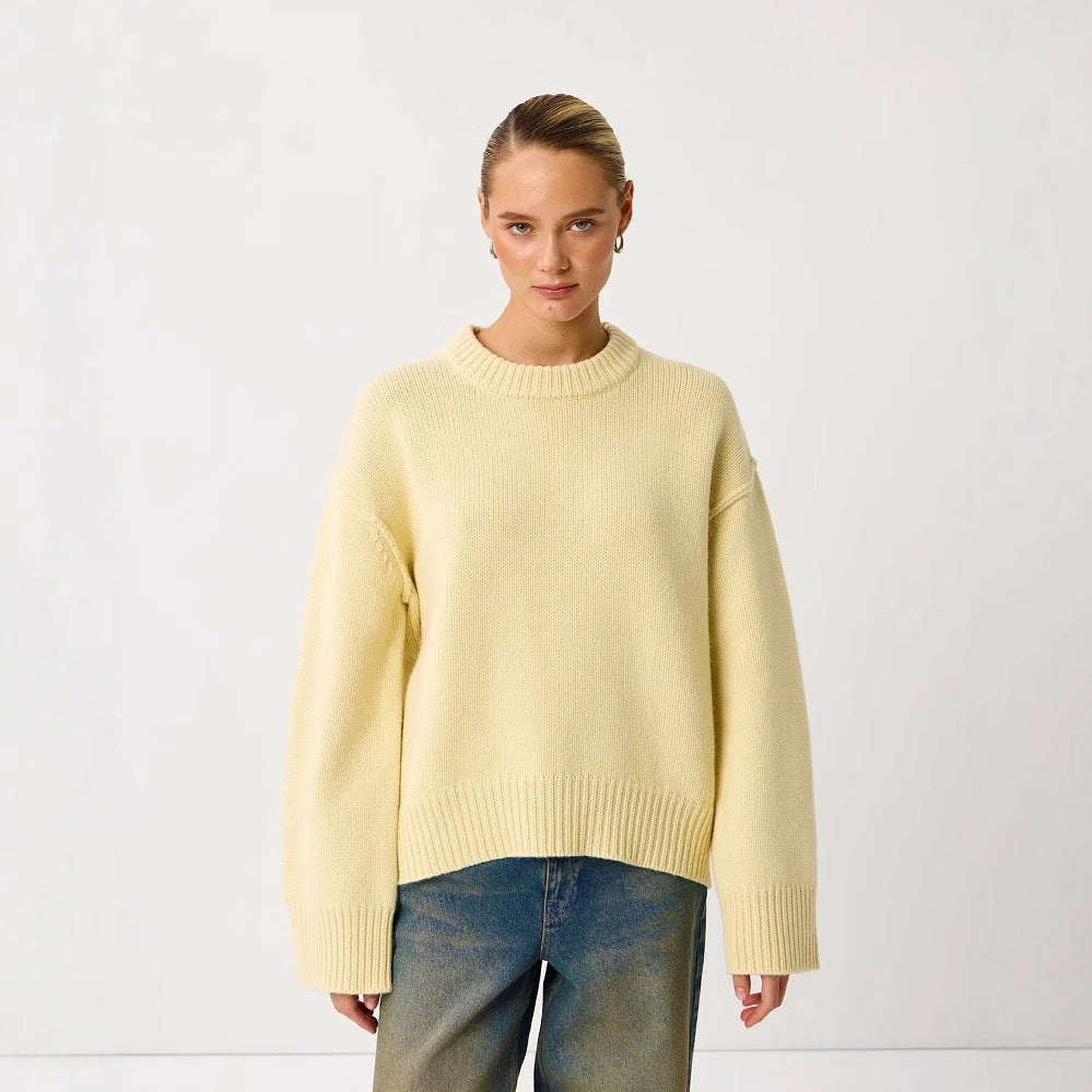 Ladies New Autumn And Winter Loose Round Neck Sweater