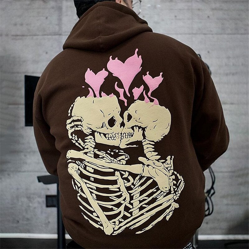 Sweat à capuche motif crâne