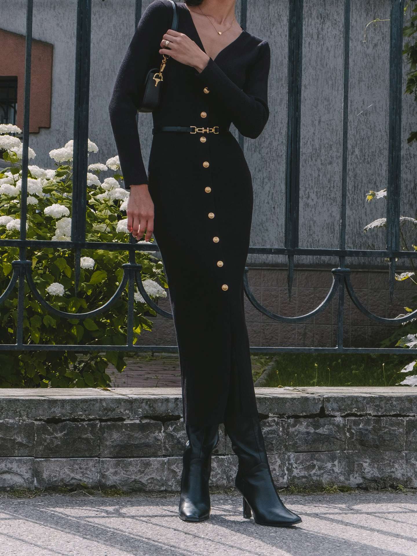 Autumn And Winter Long Sleeve Knitted Dress Sheath