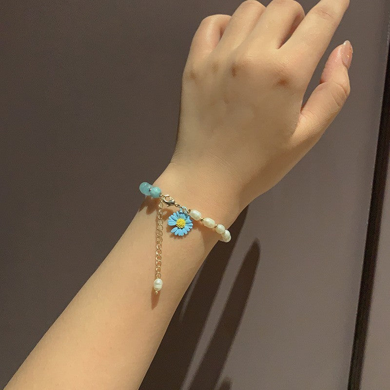 Bracelet en perles d'eau douce minimaliste pour femmes