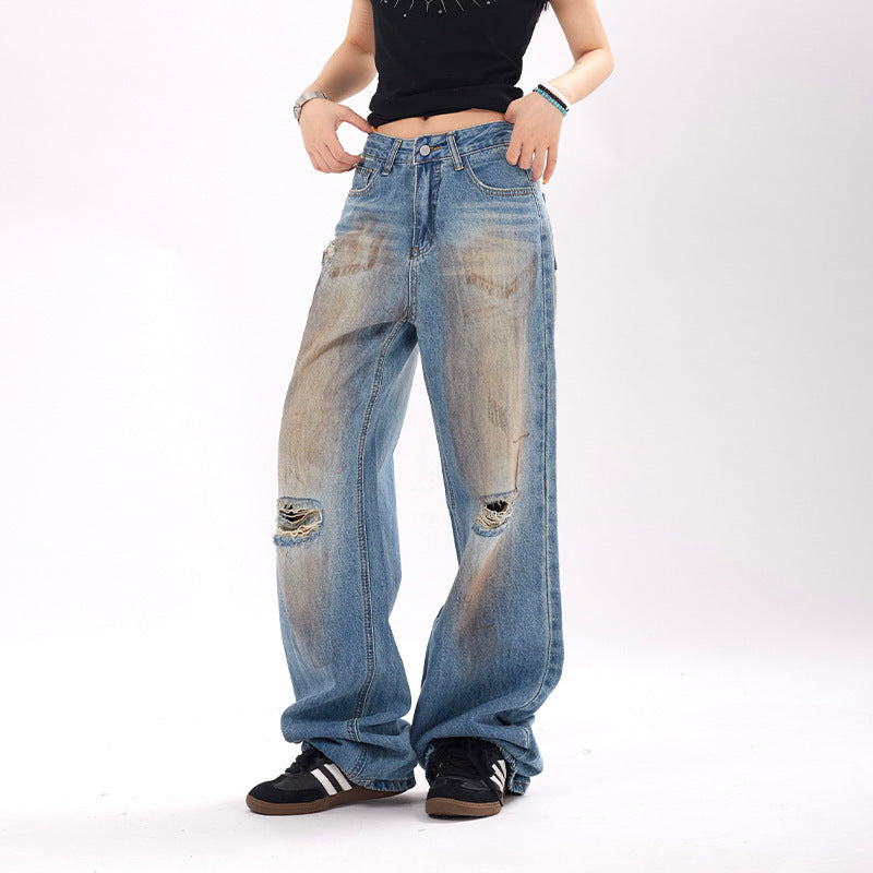 Jeans personnalisés et mode rétro américaine pour femmes