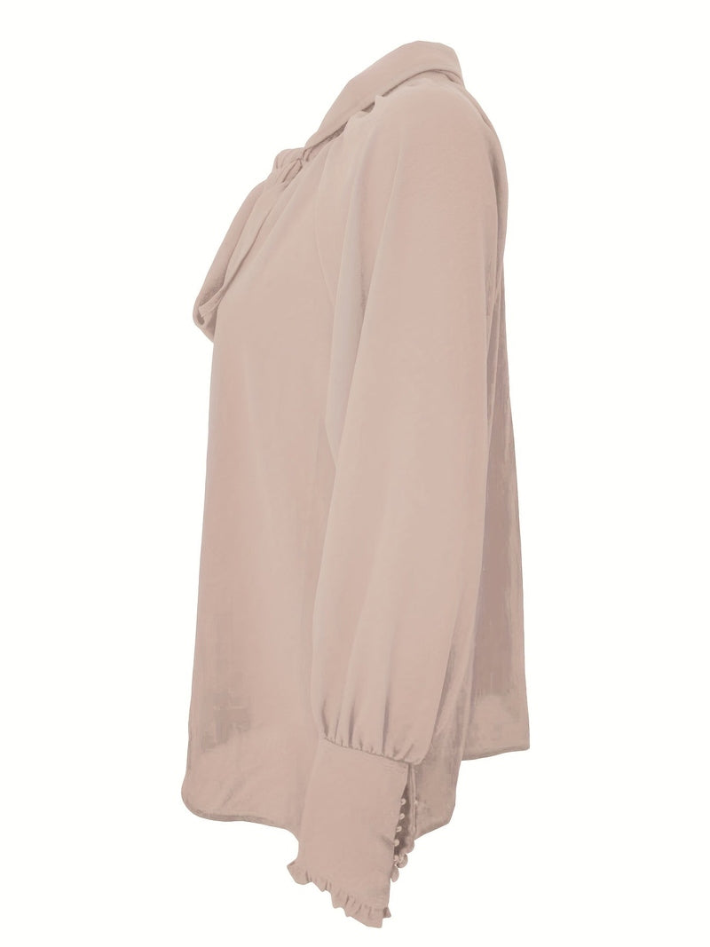 Blouse with Tie Collar and Puff Sleeves for Women | Riali SOLANORDI Shirts