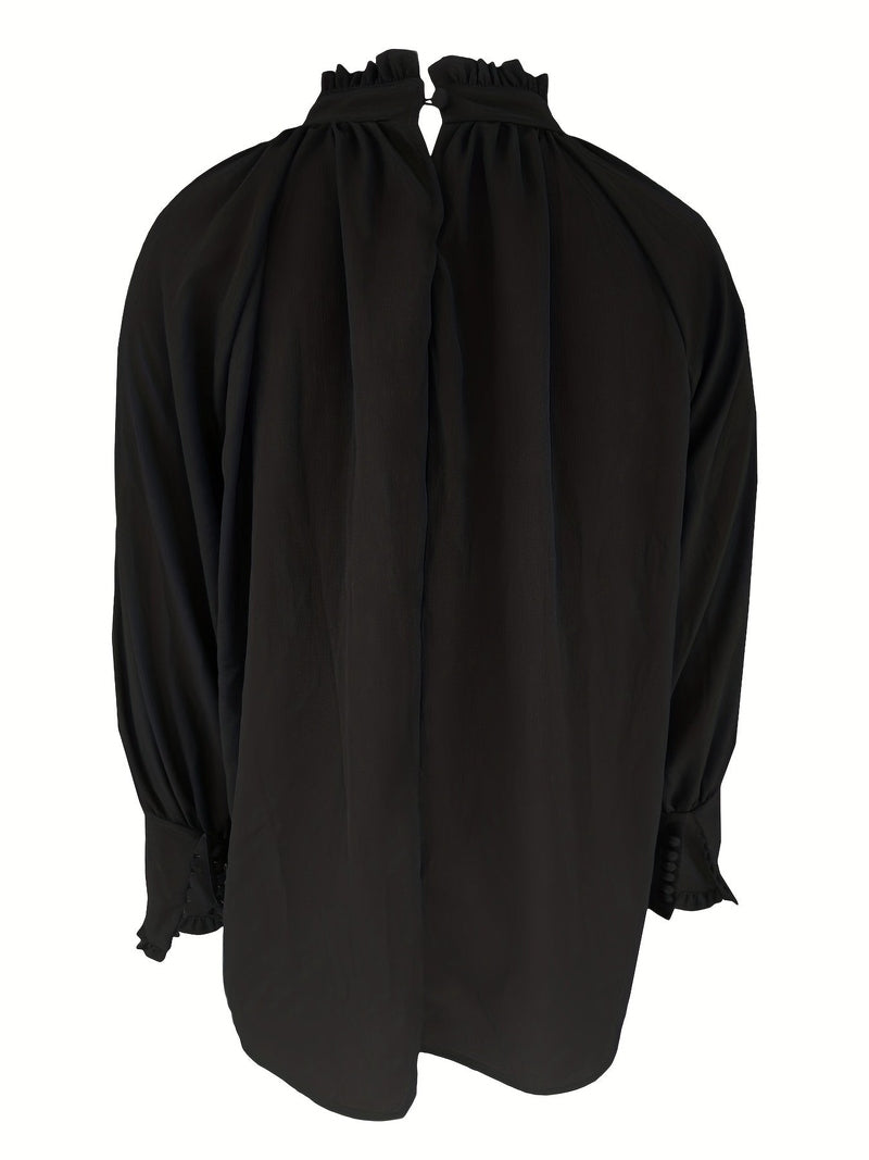 Blouse with Tie Collar and Puff Sleeves for Women | Riali SOLANORDI Shirts