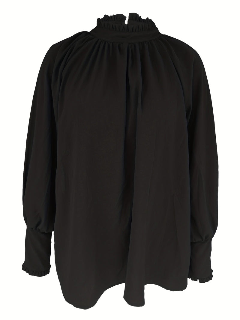 Blouse with Tie Collar and Puff Sleeves for Women | Riali SOLANORDI Shirts