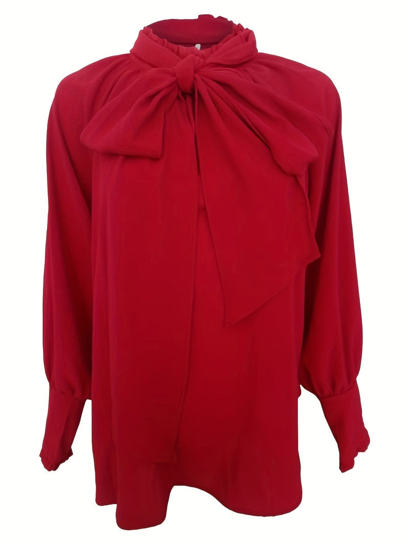 Blouse with Tie Collar and Puff Sleeves for Women | Riali SOLANORDI Shirts