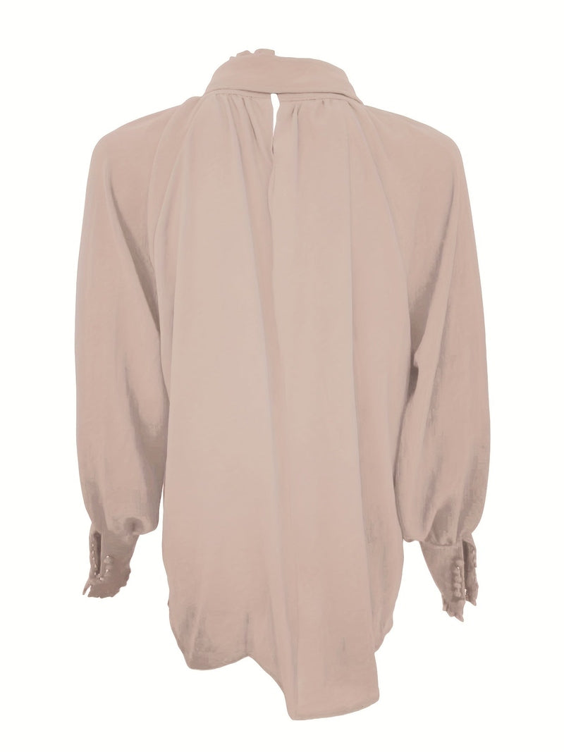 Blouse with Tie Collar and Puff Sleeves for Women | Riali SOLANORDI Shirts