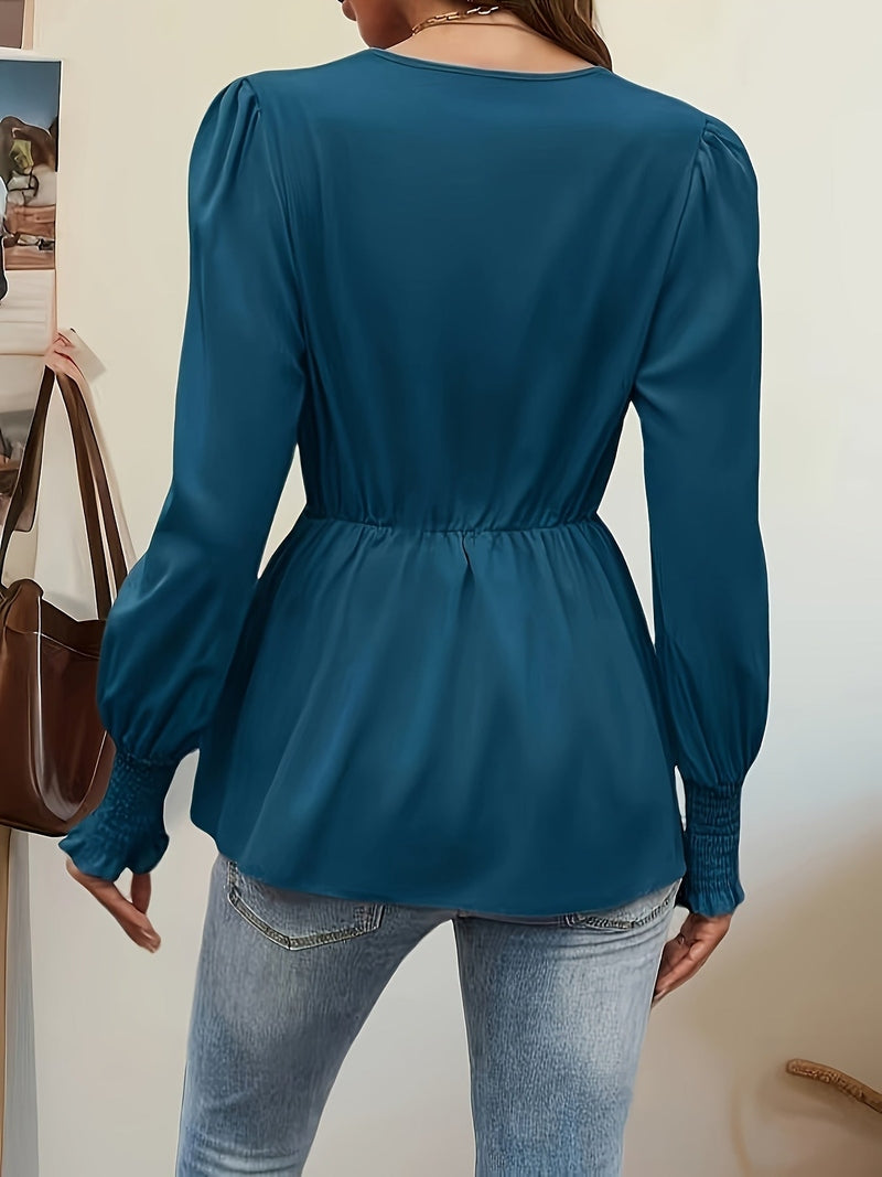 Blouse with Tie Detail and Puff Sleeves for Women | Tiana SOLANORDI Blouses