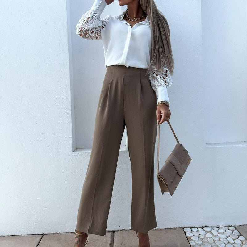 Elegant Ladies Shirt with Lace Details | Leani SOLANORDI Shirts