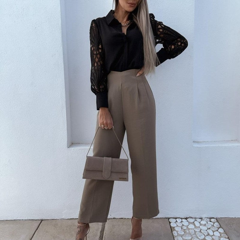 Elegant Ladies Shirt with Lace Details | Leani SOLANORDI Shirts