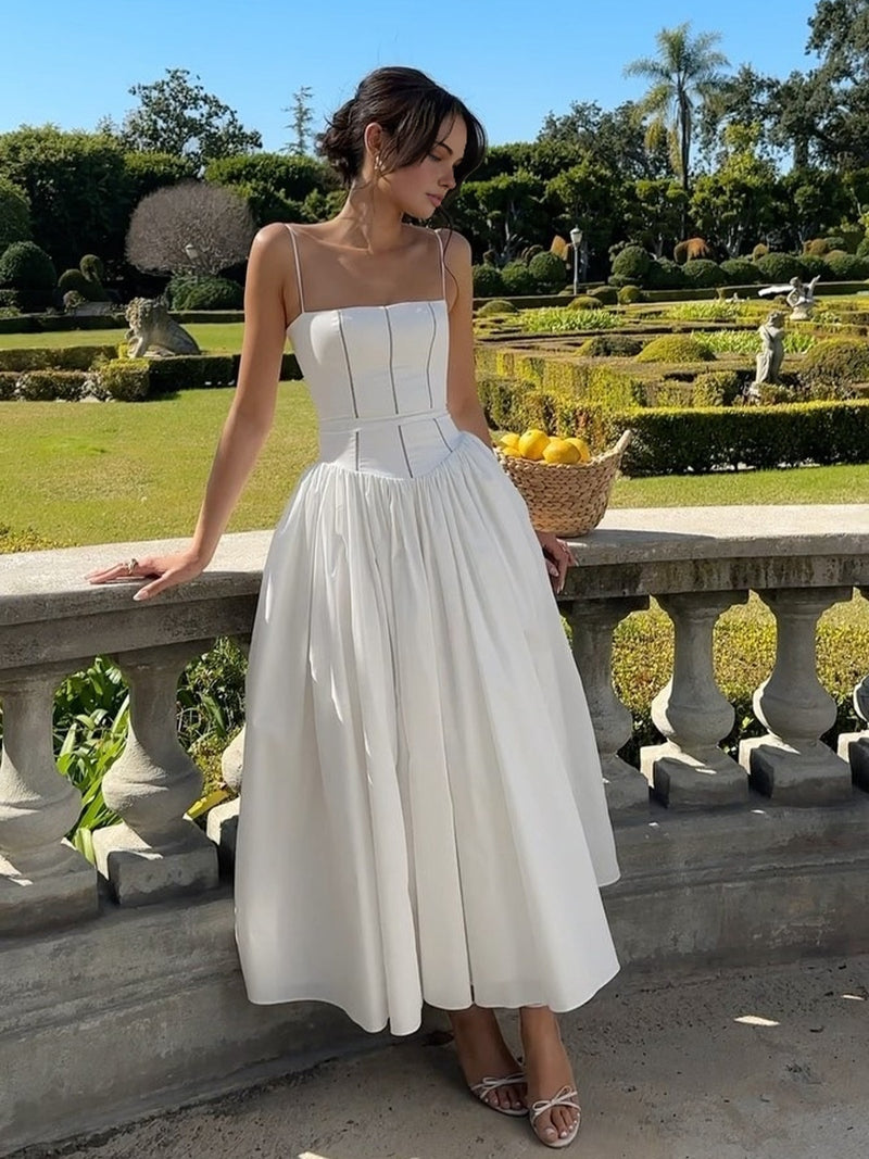 Elegant Midi Sleeveless Dress | Letizia SOLANORDI Dresses