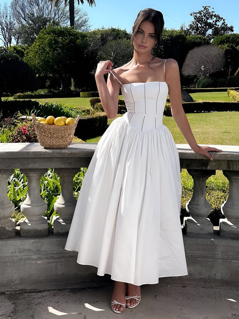 Elegant Midi Sleeveless Dress | Letizia SOLANORDI Dresses