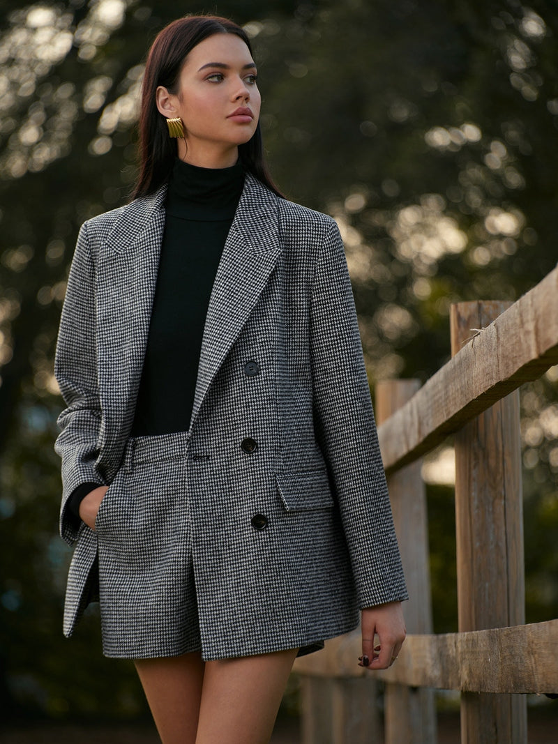 Houndstooth Tweed Blazer | Maristel SOLANORDI Blazers