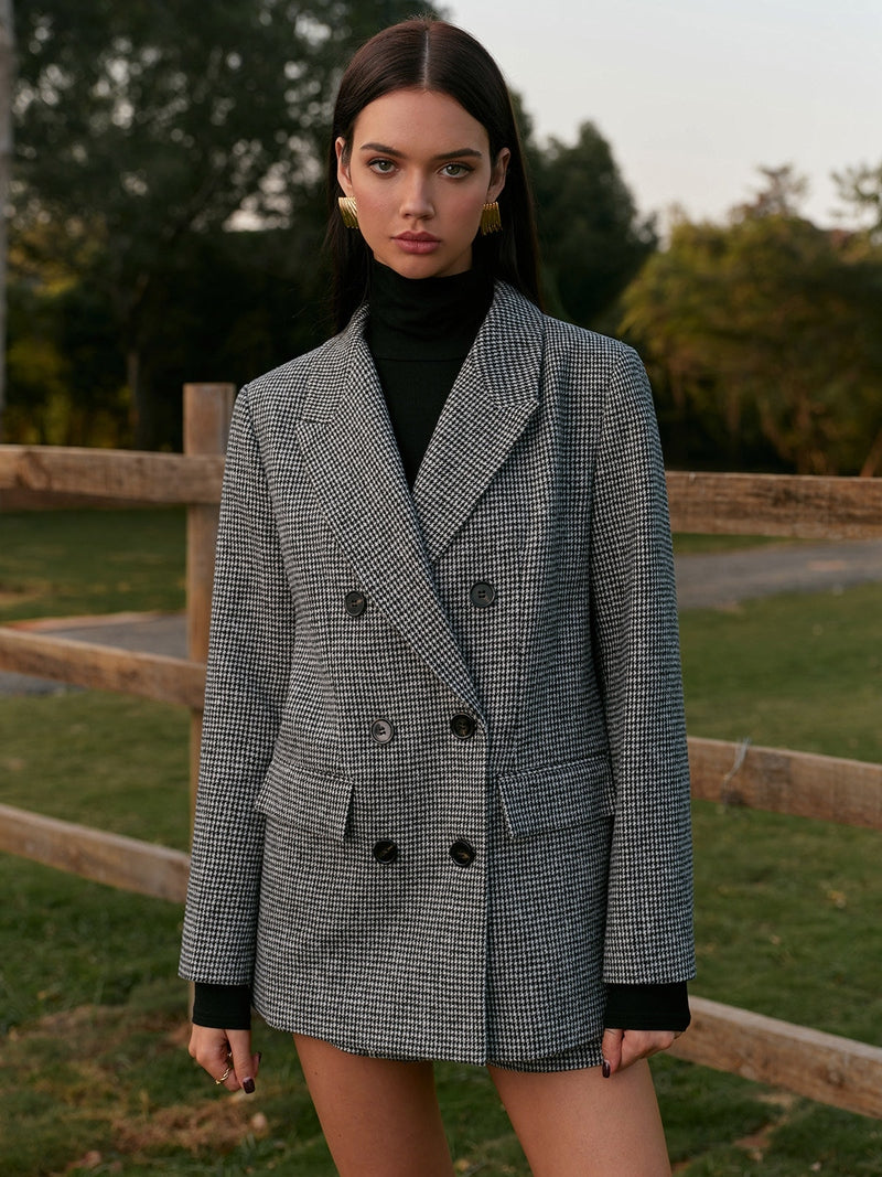 Houndstooth Tweed Blazer | Maristel SOLANORDI Blazers