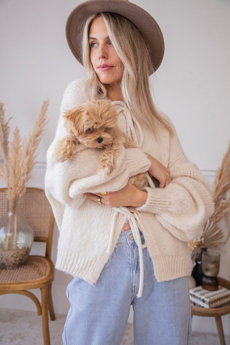 Cardigan à nœud charmant | Délice chic et douillet