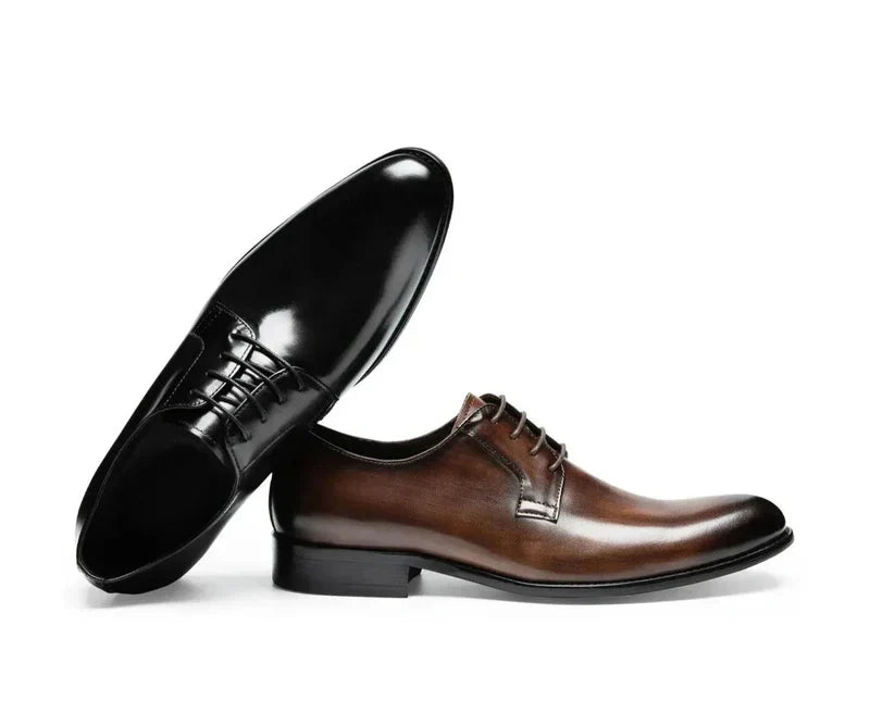 Italian Derby Lace-Up Leather Dress Shoes for Men | Ortwin SOLANORDI Shoes
