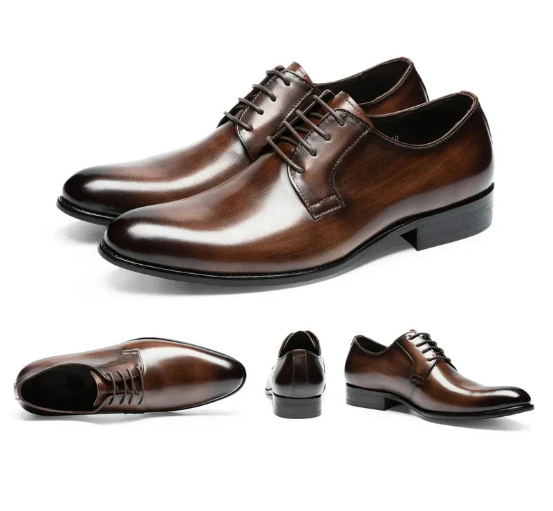 Italian Derby Lace-Up Leather Dress Shoes for Men | Ortwin SOLANORDI Shoes
