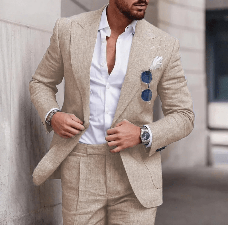 Linen Suits for Men with Two Buttons | Lenard SOLANORDI Suits