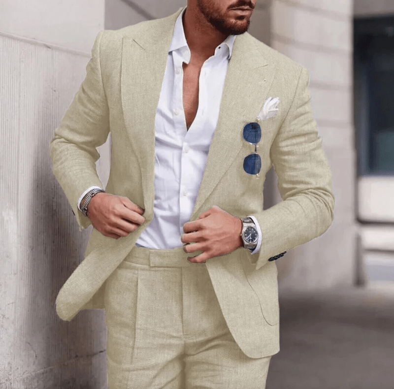 Linen Suits for Men with Two Buttons | Lenard SOLANORDI Suits