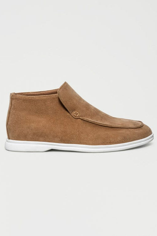 Mocassin haut marron d'argent ancien