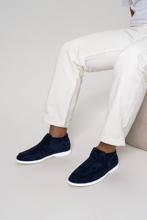 Mocassin bleu foncé élevé