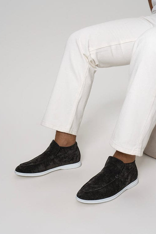 Mocassin haut gris foncé