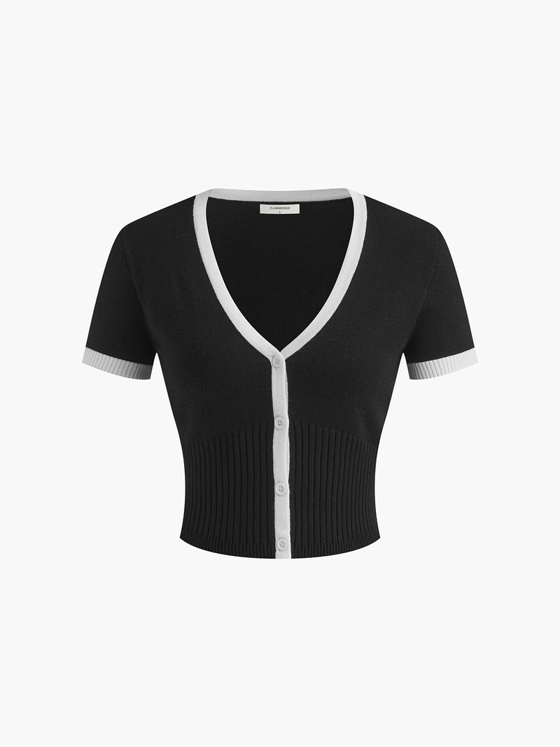 Minimalism Contrast Trim Sweater Skirt Set | Eva SOLANORDI Sets