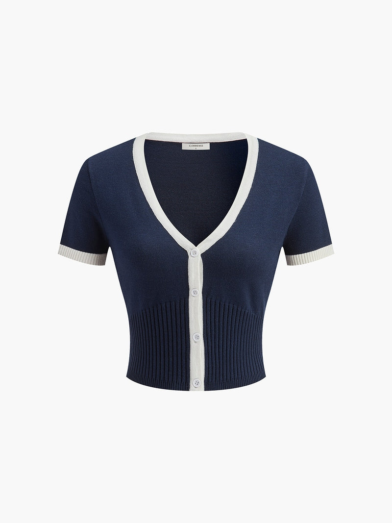 Minimalism Contrast Trim Sweater Skirt Set | Eva SOLANORDI Sets