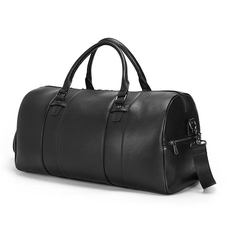 Modern Man Travel Bag Leather Black | Alcyon SOLANORDI Leather Duffle Bags
