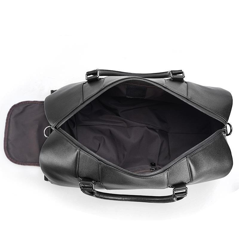 Modern Man Travel Bag Leather Black | Alcyon SOLANORDI Leather Duffle Bags