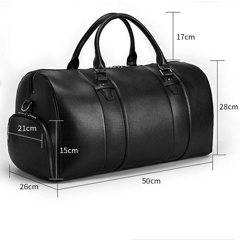 Sac de voyage moderne en cuir noir | Alcyon