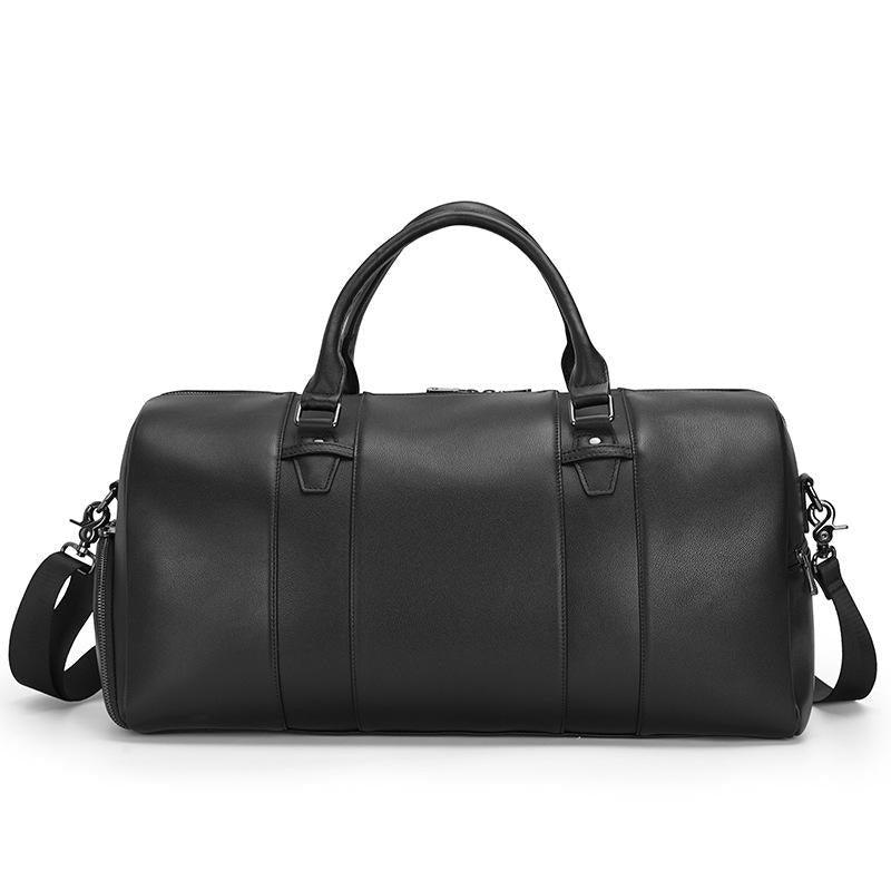 Modern Man Travel Bag Leather Black | Alcyon SOLANORDI Leather Duffle Bags