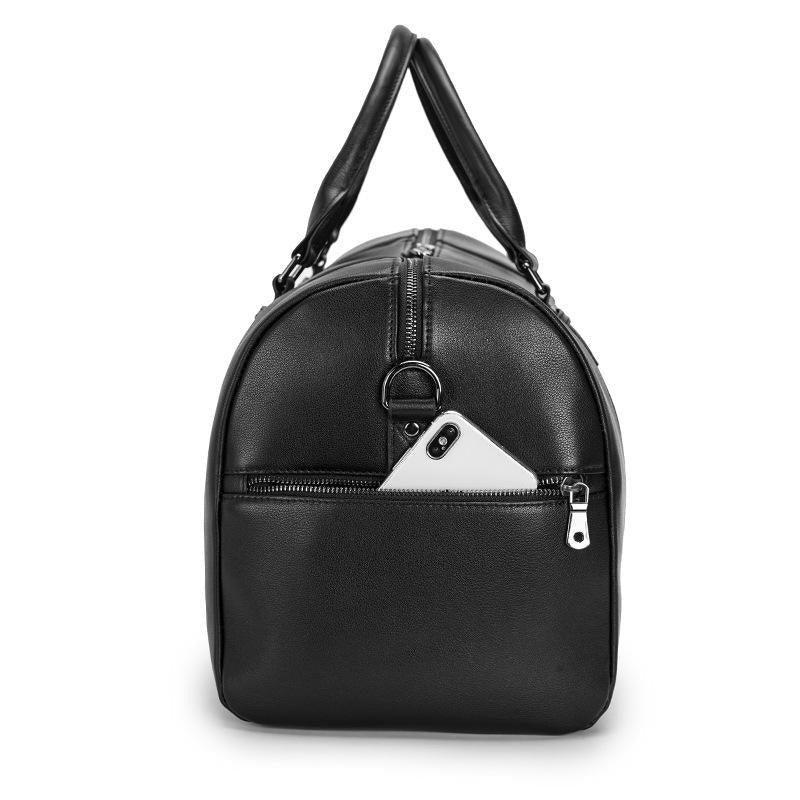 Modern Man Travel Bag Leather Black | Alcyon SOLANORDI Leather Duffle Bags