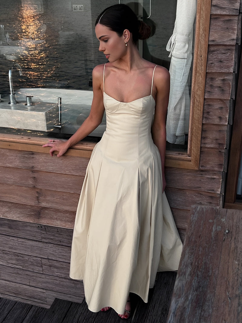 Romantic Pleated Maxi Dress | Alana SOLANORDI Dresses