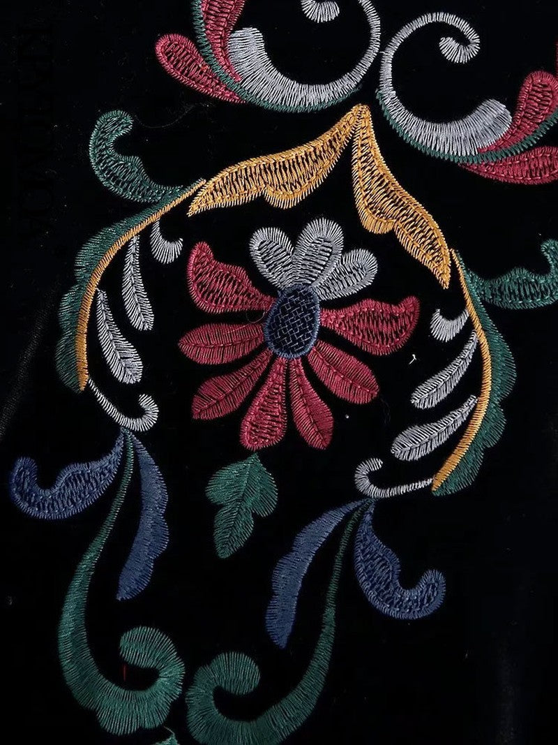 Short Open Blazer Made of Embroidered Velvet with Long Sleeves | Emiliana SOLANORDI Jackets