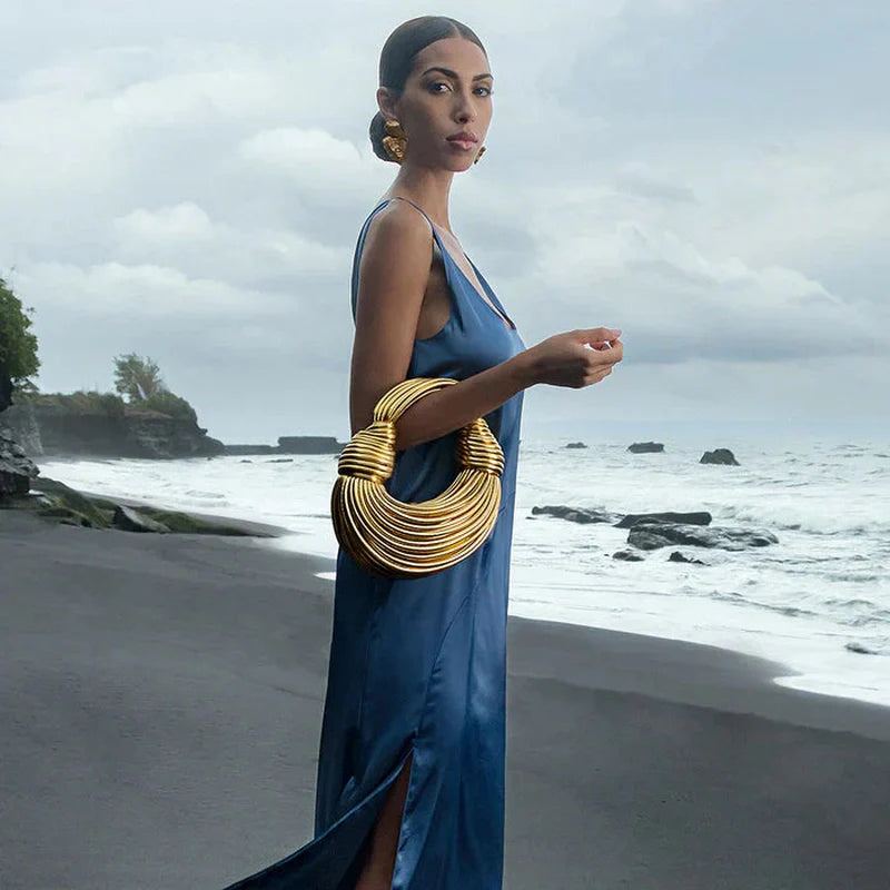 Stylish Handbag in Gold and Silver colors | Amala SOLANORDI Handbags
