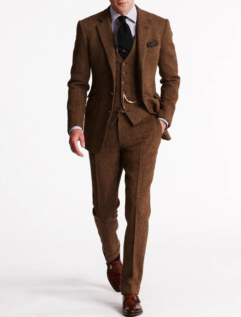 Tweed Smoking Suits for Men, Three-Piece Set | Leann SOLANORDI Sets