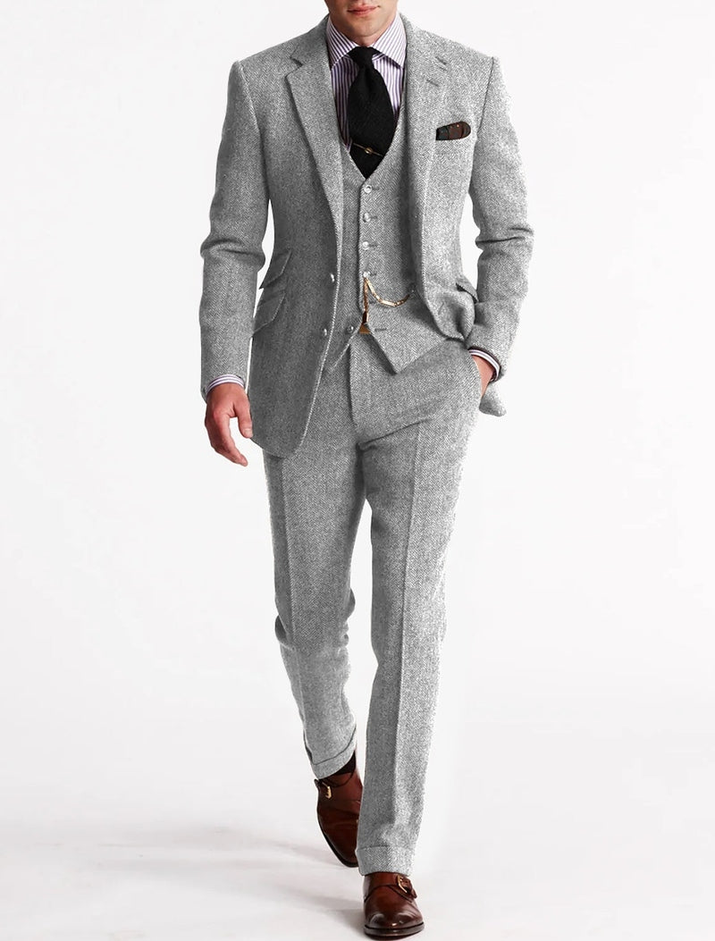 Tweed Smoking Suits for Men, Three-Piece Set | Leann SOLANORDI Sets