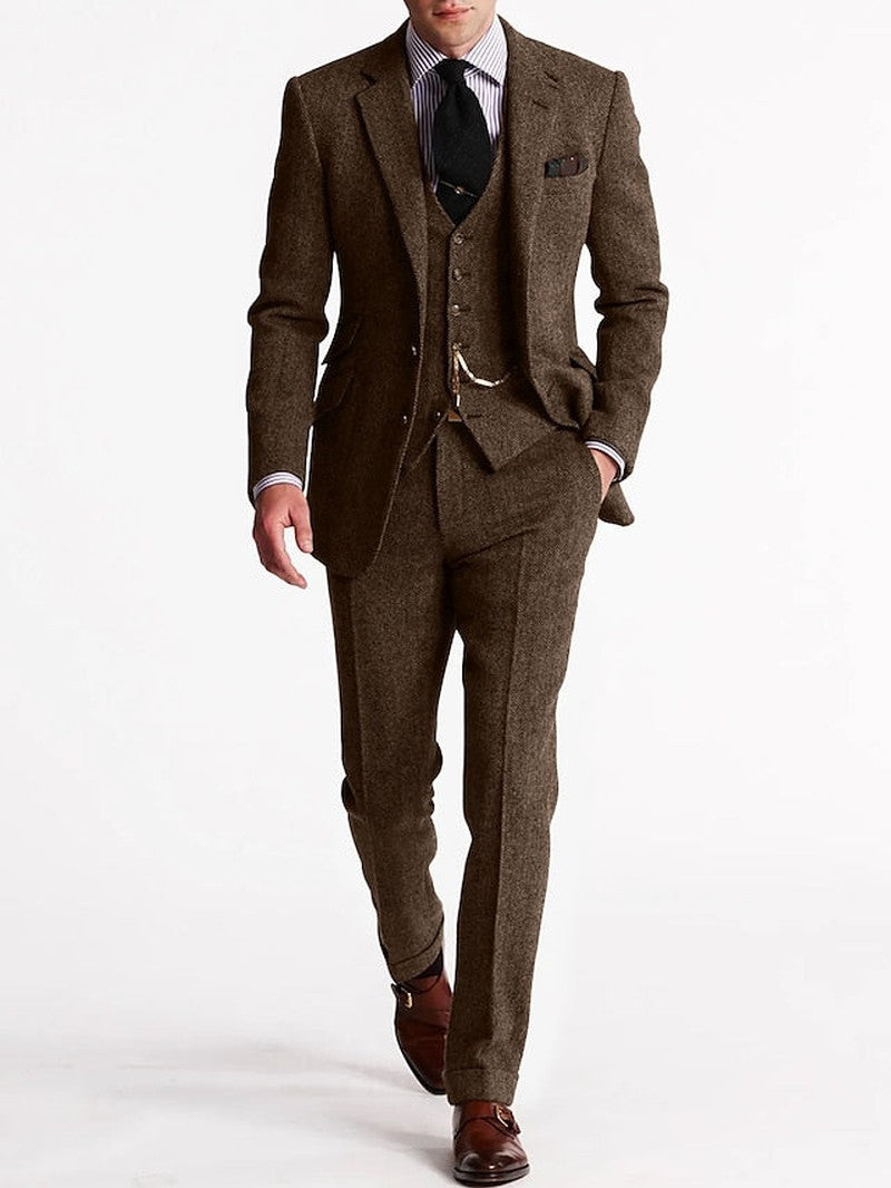 Tweed Smoking Suits for Men, Three-Piece Set | Leann SOLANORDI Sets