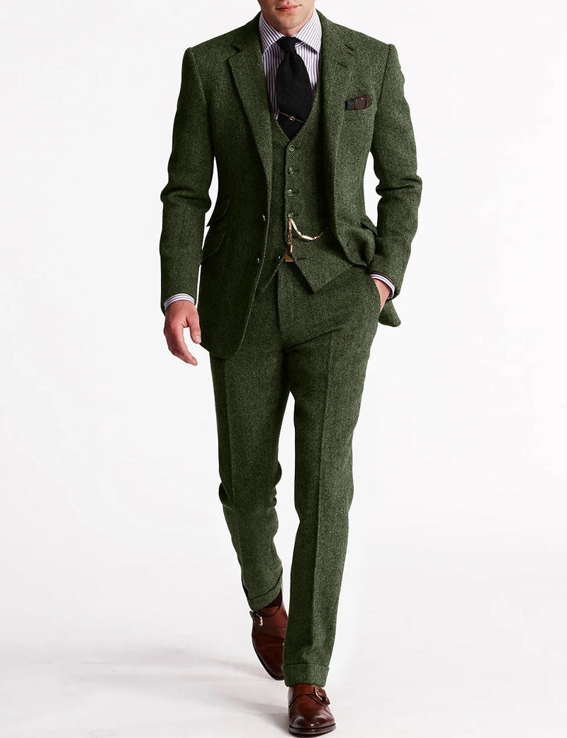 Tweed Smoking Suits for Men, Three-Piece Set | Leann SOLANORDI Sets
