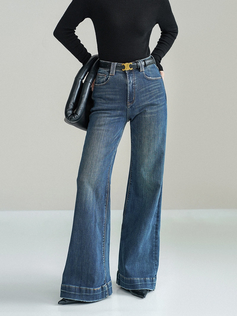 Women’s Mid-Waist Bootcut Denim Jeans | Maddalen SOLANORDI Jeans