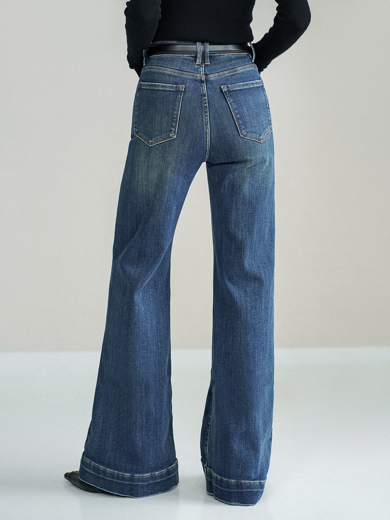 Women’s Mid-Waist Bootcut Denim Jeans | Maddalen SOLANORDI Jeans