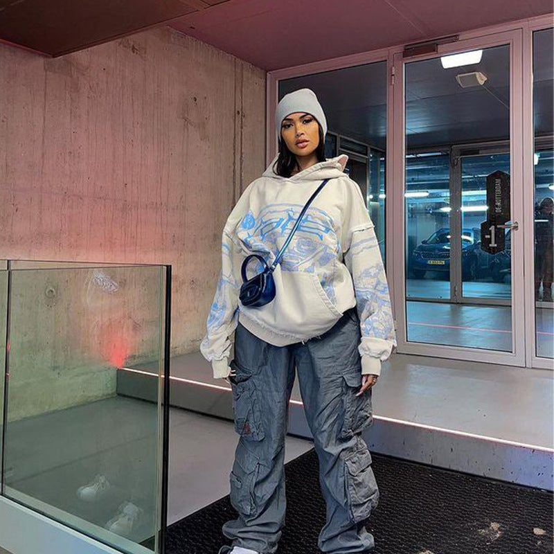 Pull à capuche décontracté pour femmes