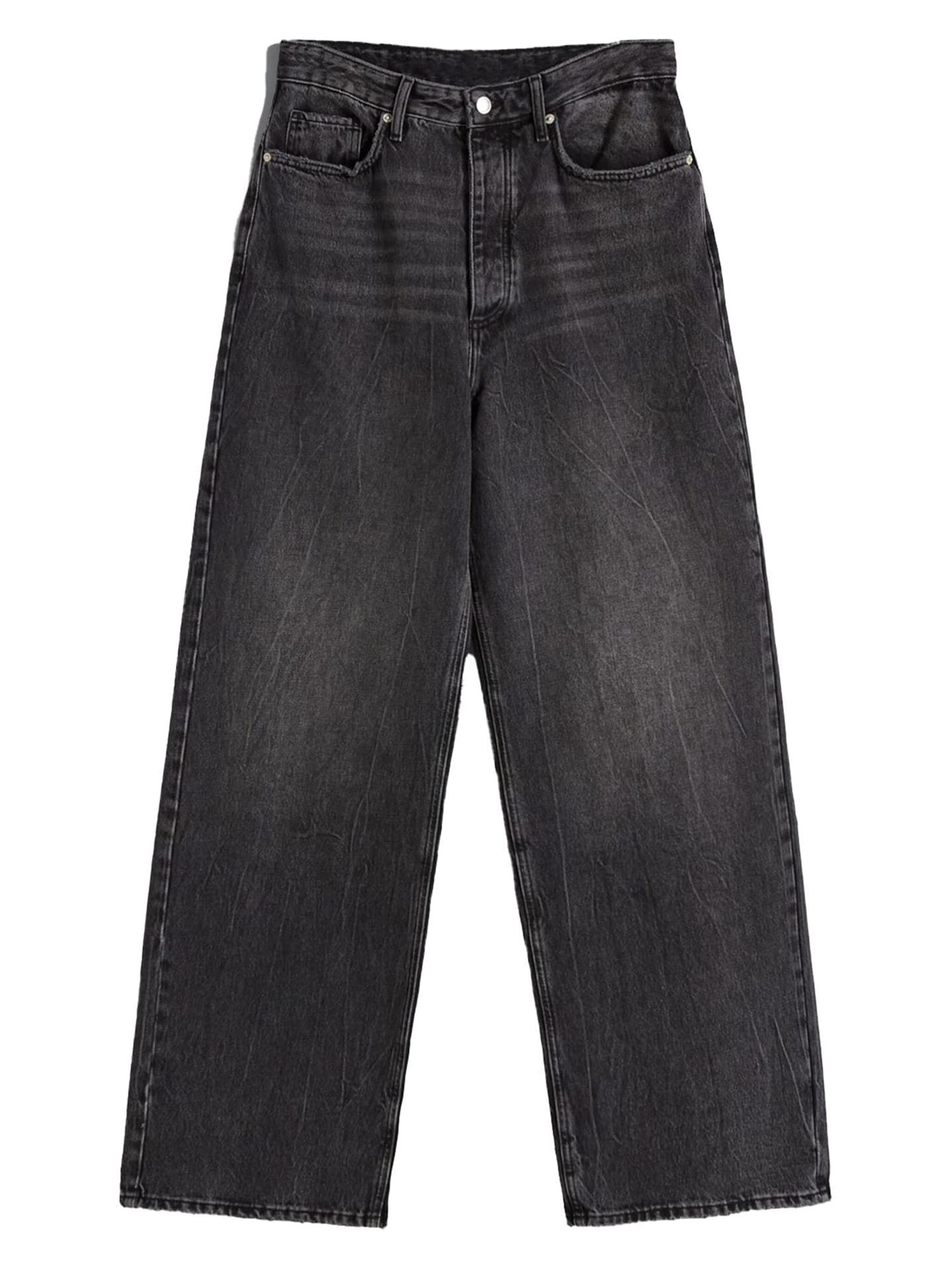 Women's Loose Wide-leg Jeans Pure Color Casual Versatile Denim Trousers