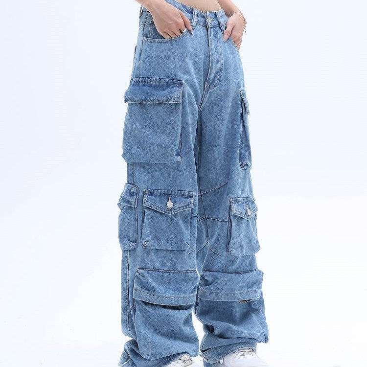 Sac baggy délavé à poches multiples