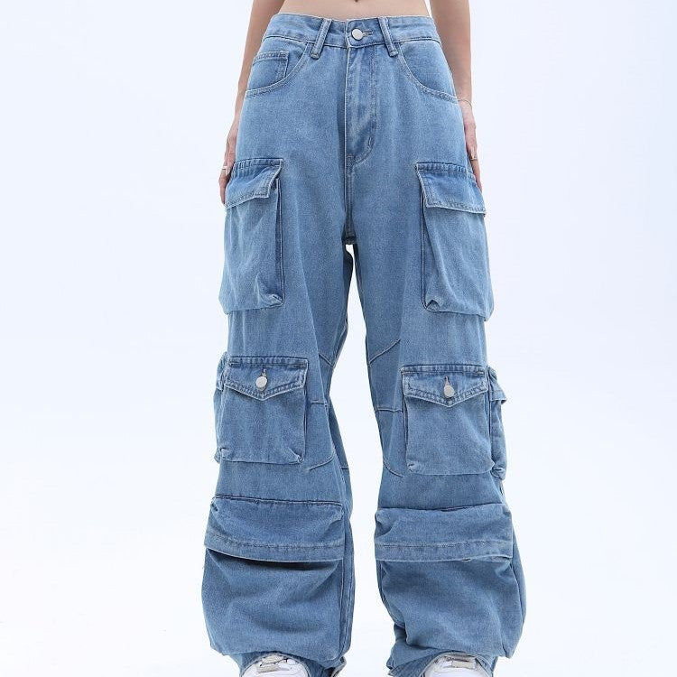 Sac baggy délavé à poches multiples