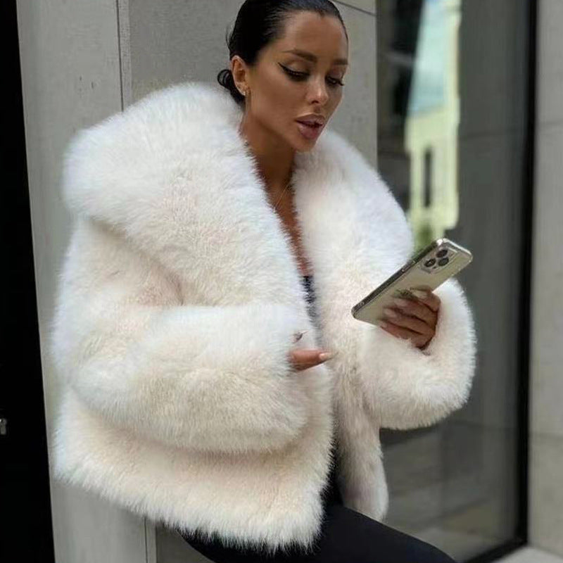 Veste en fourrure de renard floue décontractée pour femmes Vêtements pour femmes
