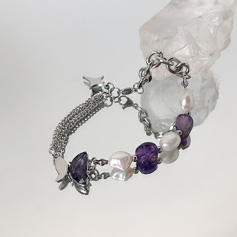 Bracelet en perles d'eau douce minimaliste pour femmes