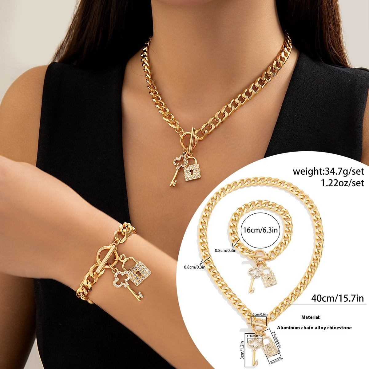 Collier avec cadenas et clé